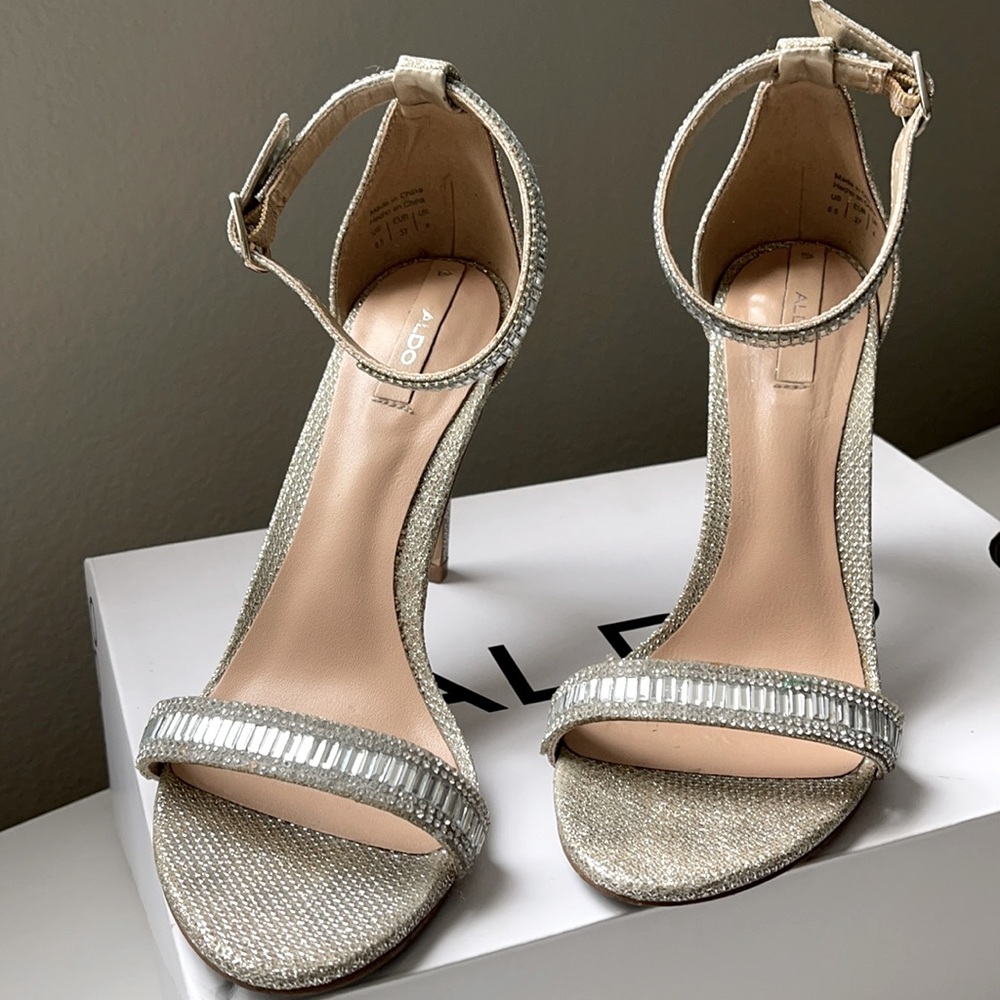 Ladies high heel ankle strap sandal